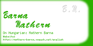 barna mathern business card